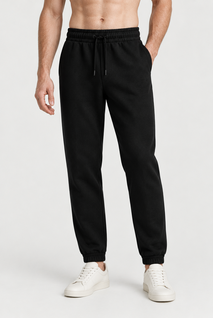 The Cuffed Jogger — Black — detail