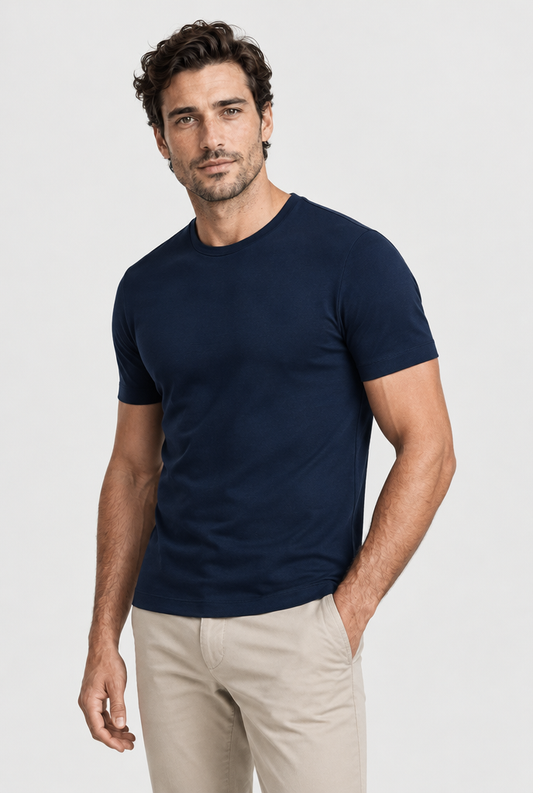 The Slim Tee in Navy Blue, second view