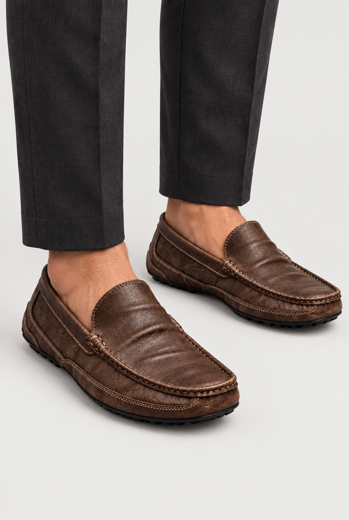 The Stitched Driving Loafer โ Dark brown