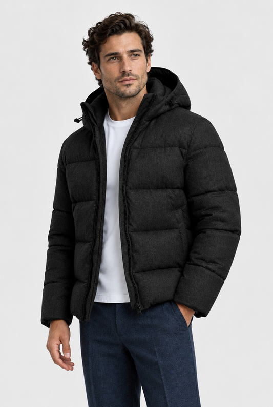 The Hooded Puffer — Black — alternate view