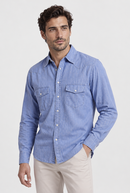 The Denim Shirt in Light Blue, second view