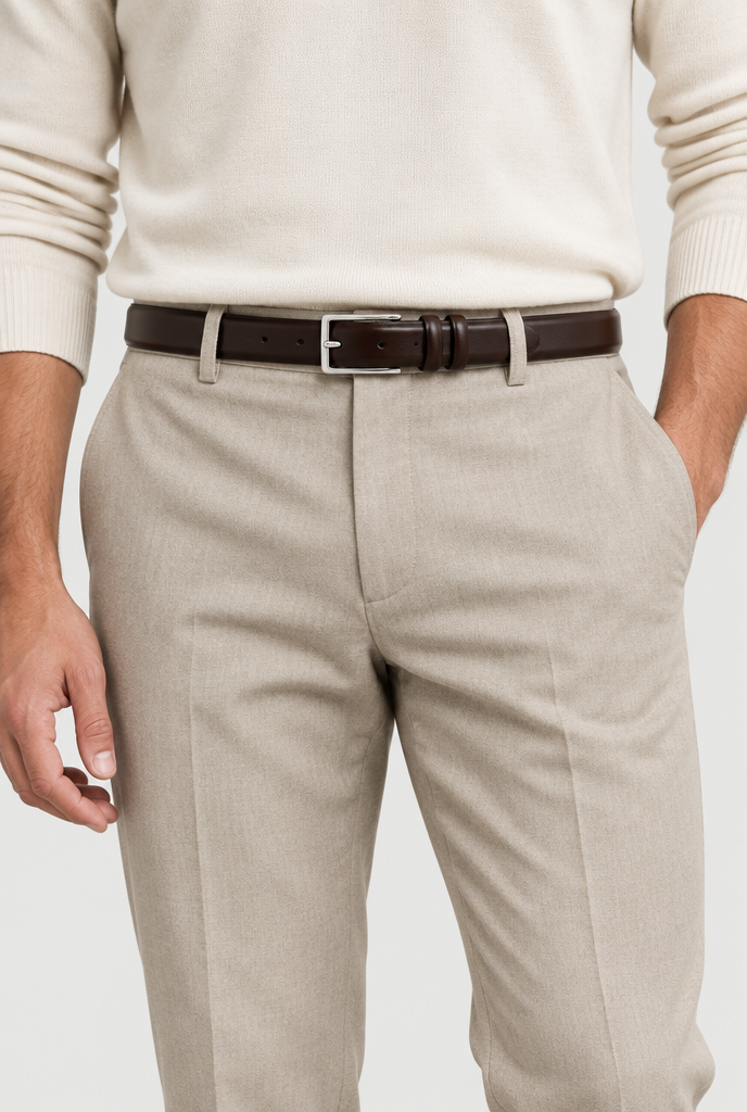 The Smooth Belt — Chocolate — product close-up