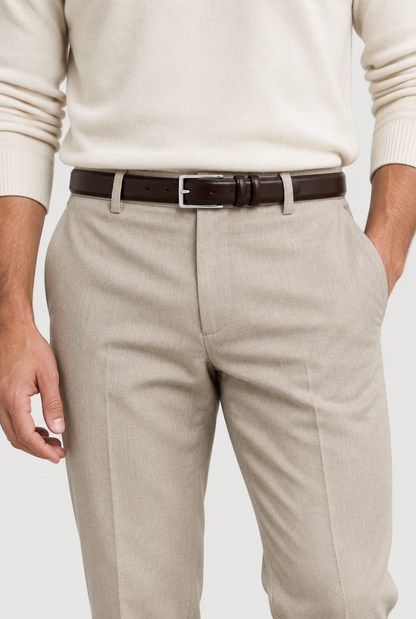 The Smooth Belt — Chocolate — product close-up