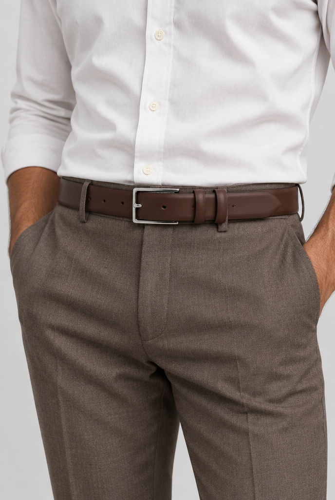 The Smooth Belt — Tan — product close-up