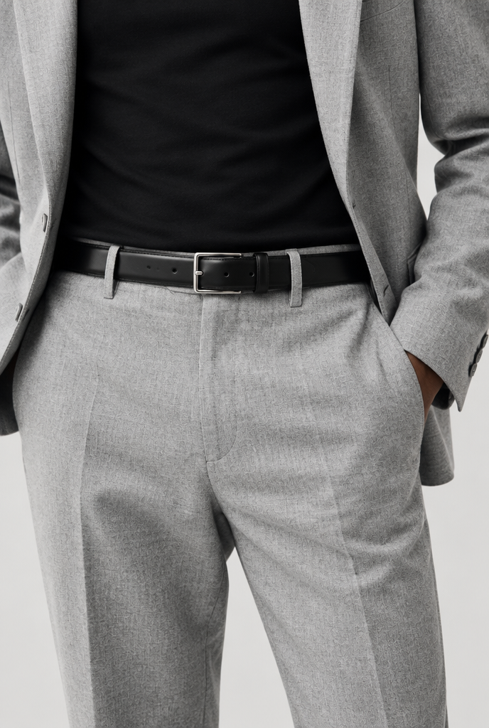 The Smooth Belt — Black — product close-up