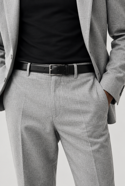 The Smooth Belt — Black — product close-up