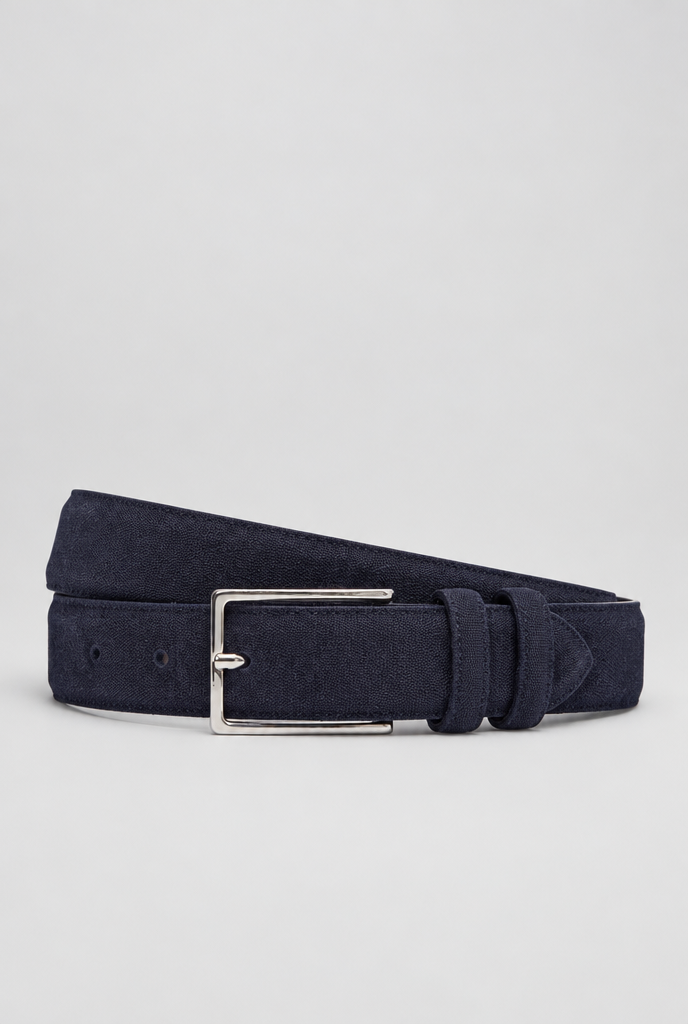 The Suede Belt — Navy — product detail
