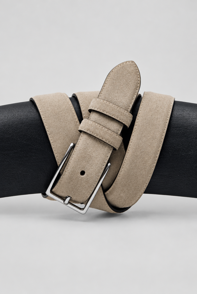 The Suede Belt — Stone — product detail