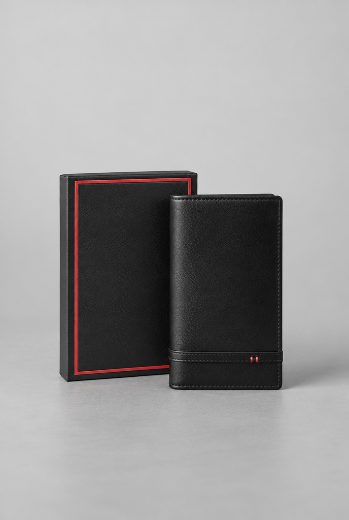 The Slim Wallet — Black — product close-up