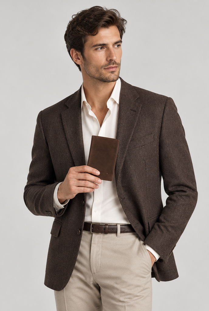 The Slim Wallet — Chestnut — styled look
