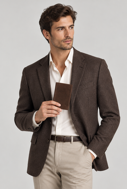 The Slim Wallet — Chestnut — styled look