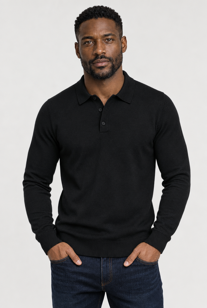 The Buttoned Knit Polo — gallery view 1