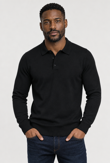 The Buttoned Knit Polo — gallery view 1