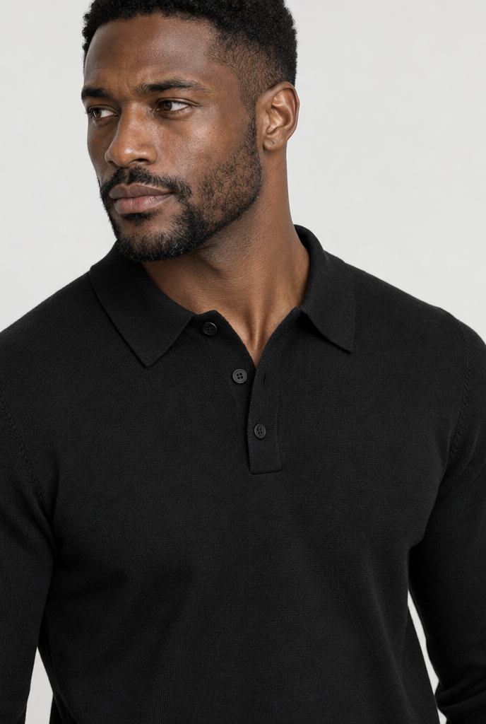 The Buttoned Knit Polo — gallery view 3