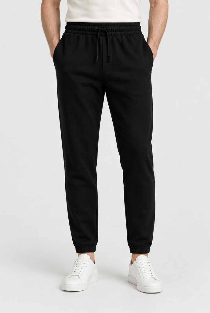 The Cuffed Jogger — Black — product close-up