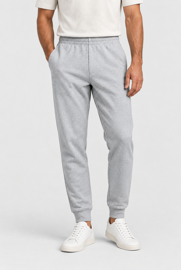 The Cuffed Jogger — Grey Marl — detail