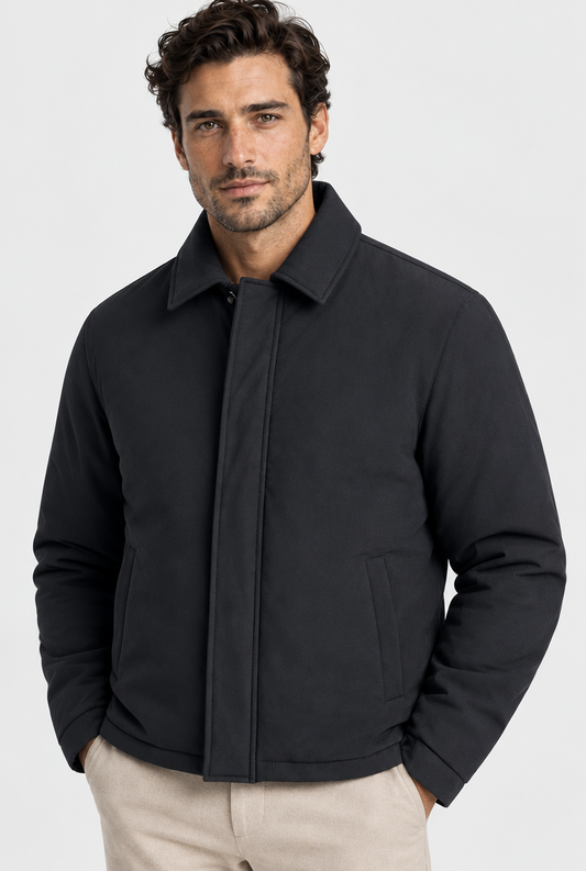 The Coach Jacket in Black, garment detail