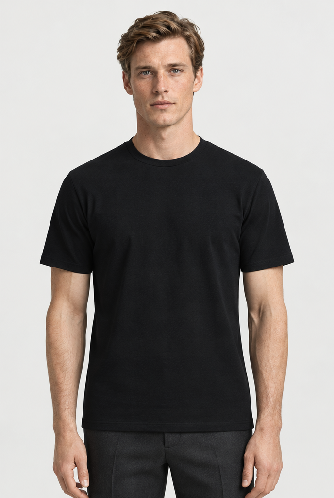 Heirvale black essential tee front view