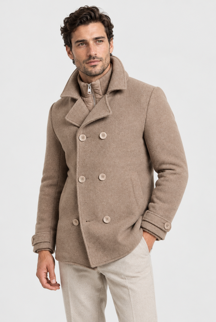 The Structured Peacoat in Mocha, second view