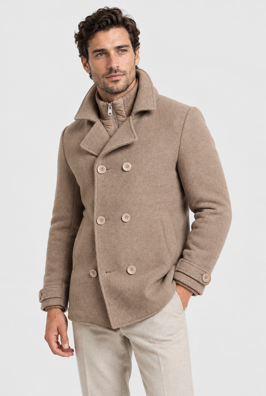 The Structured Peacoat in Mocha, second view