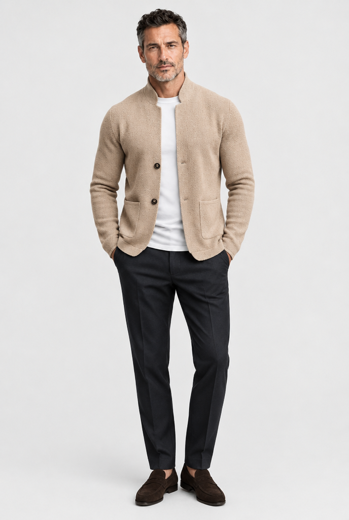 HEIRVALE The Knit Blazer in Beige
