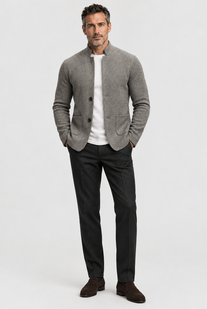 HEIRVALE The Knit Blazer in Gray