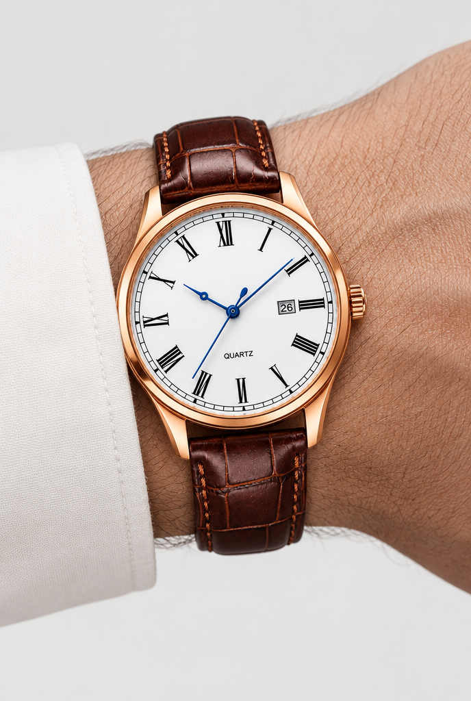 The Roman Dial Watch — Brown