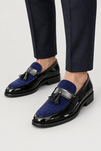 The Contrast Tassel Loafer — Navy Blue