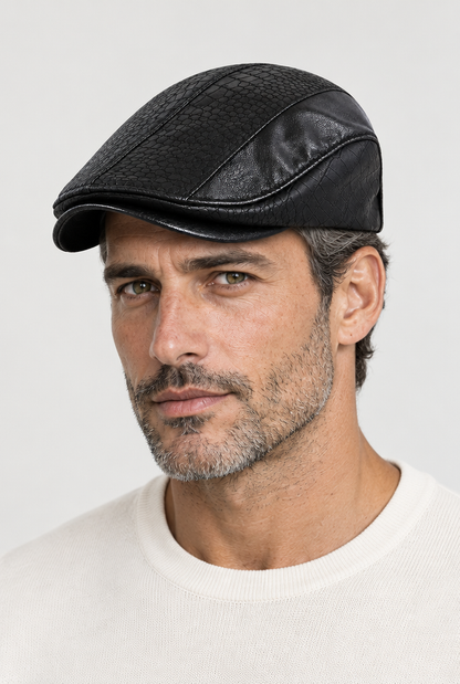 The Panelled Driving Cap — Classic Black