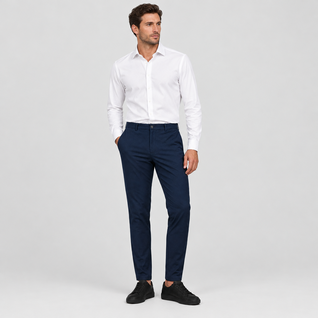 The Office Flex Trouser — Dark Blue