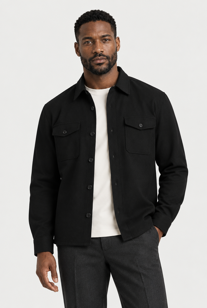 HEIRVALE The Pocket Overshirt — Black — primary