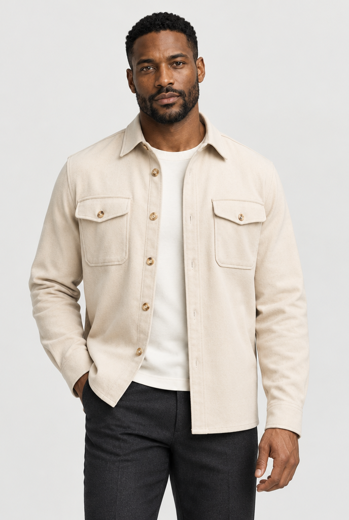 HEIRVALE The Pocket Overshirt — Light Beige — primary