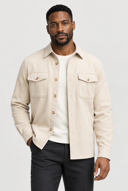 HEIRVALE The Pocket Overshirt — Light Beige — primary