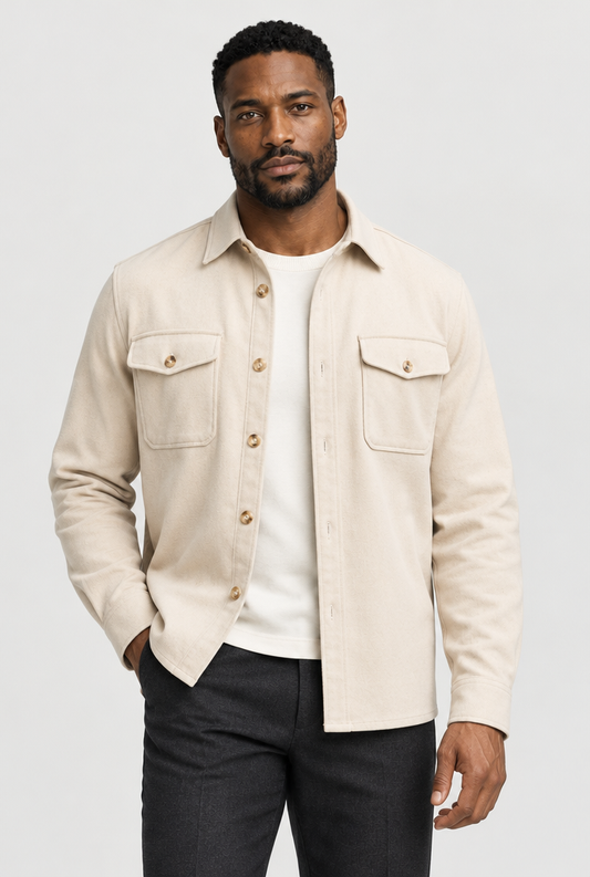 HEIRVALE The Pocket Overshirt — Light Beige — primary