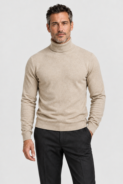 HEIRVALE roll neck knit in Beige