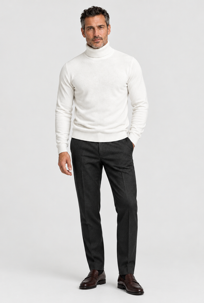 HEIRVALE roll neck knit in White