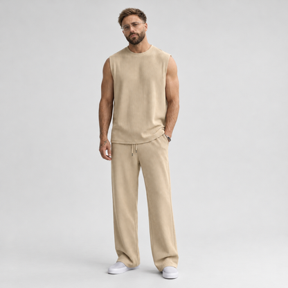 The Sleeveless Lounge Set — Beige