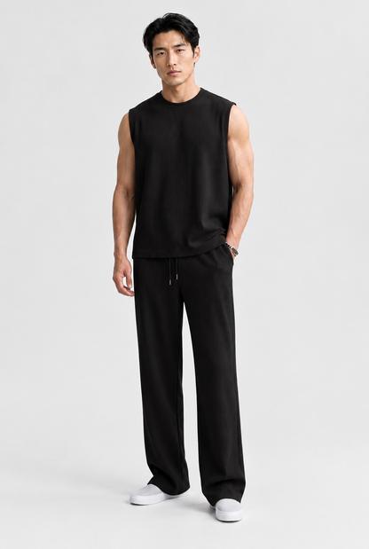 The Sleeveless Lounge Set — Black
