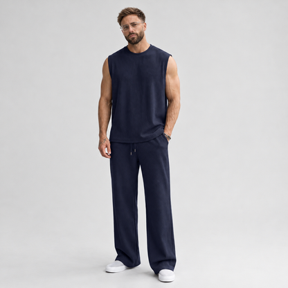 The Sleeveless Lounge Set — Blue