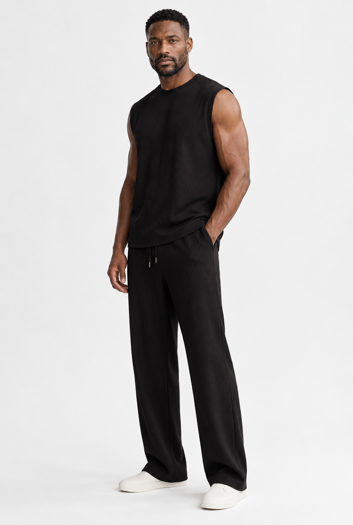 The Sleeveless Lounge Set — Black — alternate view
