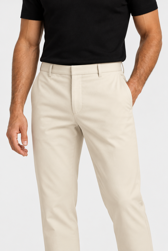 HEIRVALE The Tech Trouser — Light Beige — detail