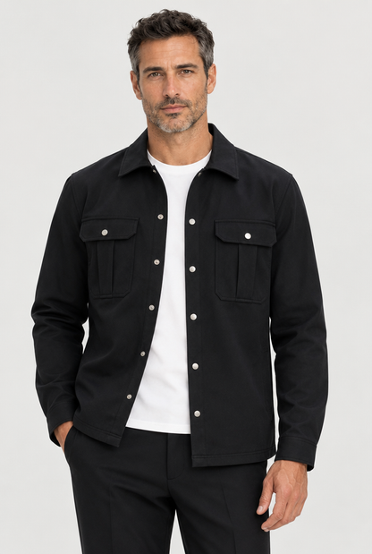The Cargo Overshirt — Black — primary studio view