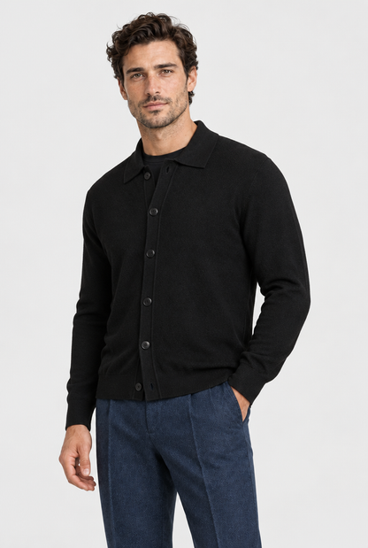 The Fine-Knit Cardigan — Black — alternate view
