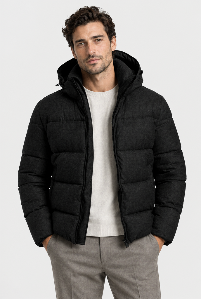 The Hooded Puffer — Black — front view