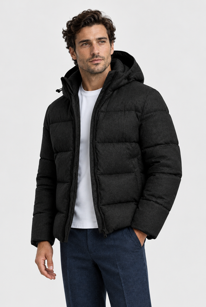 The Hooded Puffer — Black — alternate view