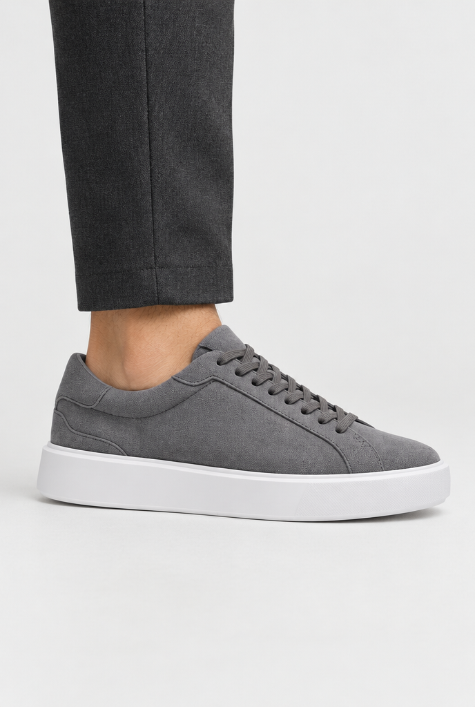 The Low-Profile Trainer — Dark Grey — shoe upper and sole detail
