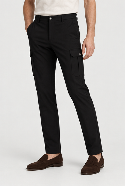 The Slim Cargo Trouser — Black — main view