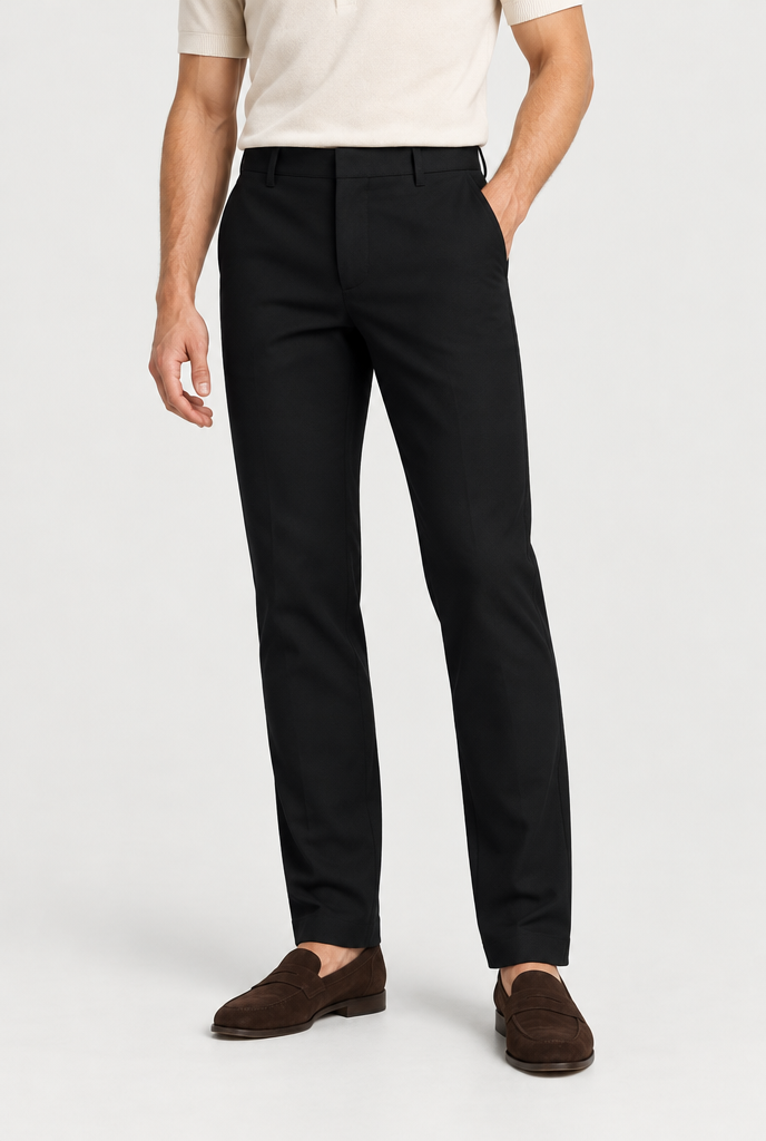 The Slim Chino — Black — primary studio view