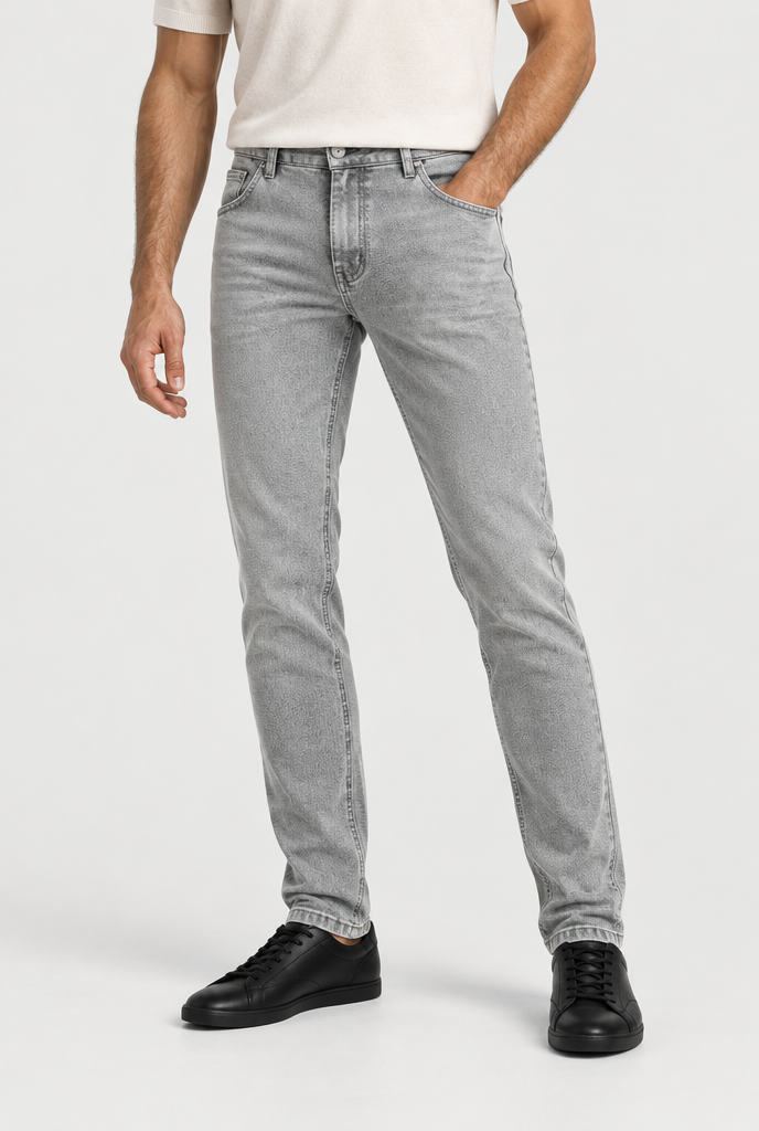The Slim Jean — Light Grey — primary studio view