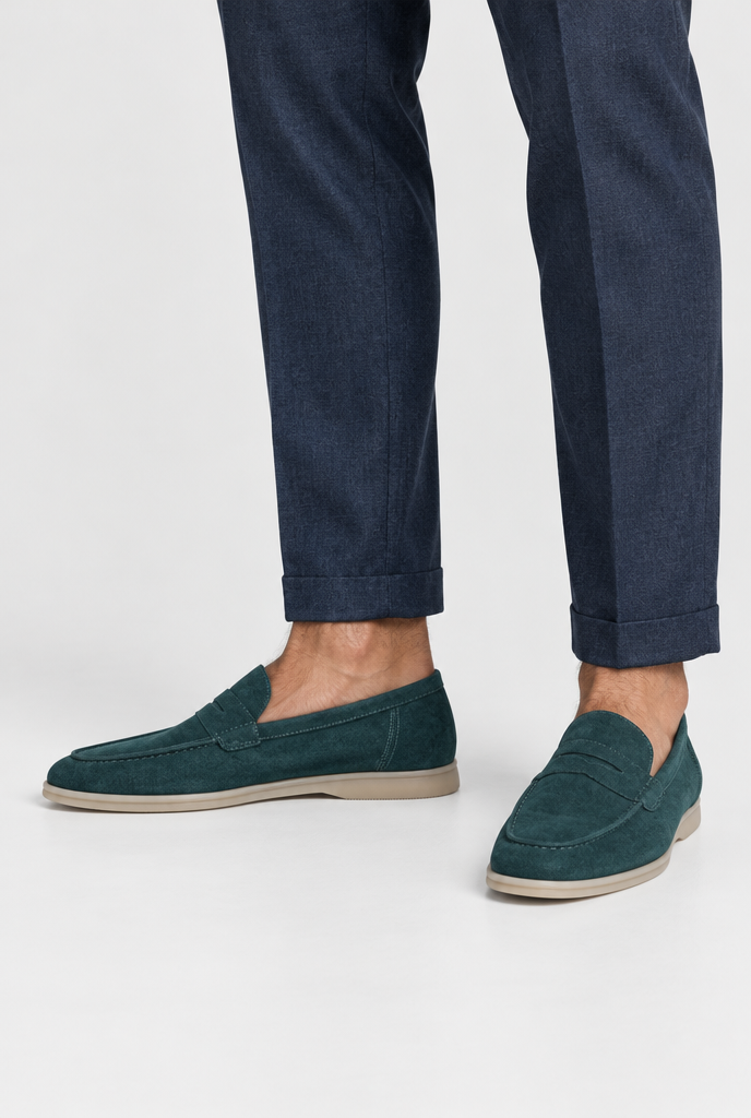 The Suede Loafer — Dark Teal — detail